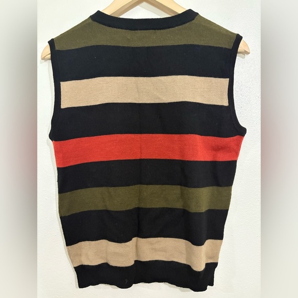 Vintage Harve Benard Sport Striped Sleeveless Sweater Vest Size L - Picture 2 of 5